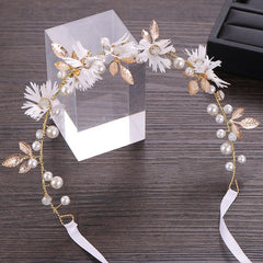 Bridal Hair Vines Crystal Pearls Wedding Headpiece