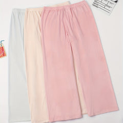3 Pack Plus Size Velvet Lounge Bottoms Set High Waisted Pajama Trousers