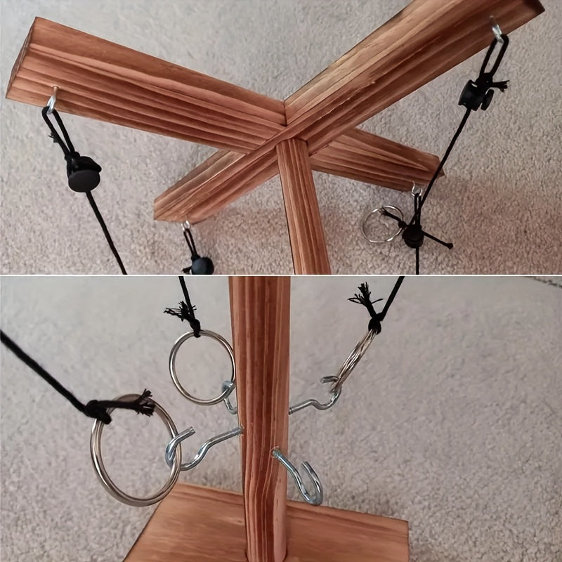 Wooden Hook And Loop Throwing Ring Game for Family Outdoor Party