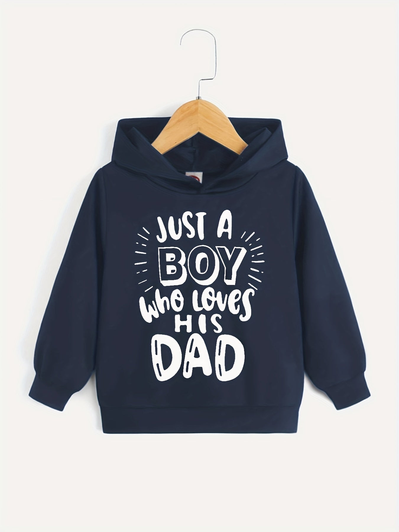 Boy Loves Dad Pullover Hooded Sweatshirt