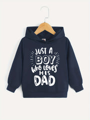 Boy Loves Dad Pullover Hooded Sweatshirt