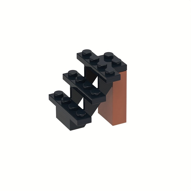 10pcs Small Grain Blocks Set House Stairs Figures DIY Toy Christmas Scene ABS
