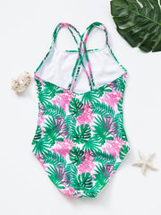 Girl's Geometric Print Tankini Swimsuit