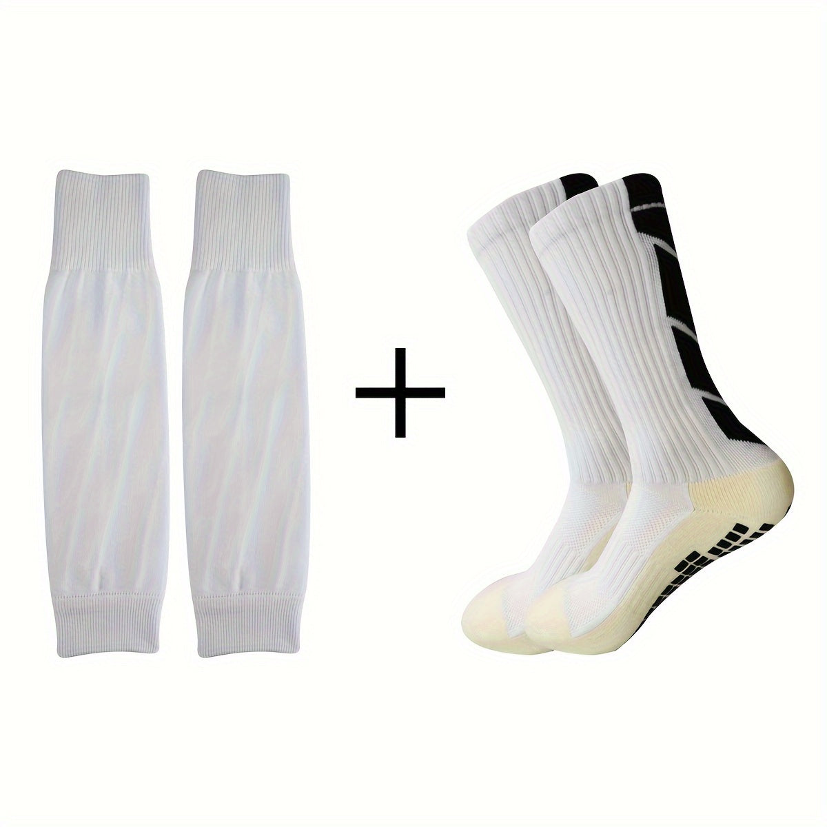 Men's Breathable Fitness Football Leg Cover Anti Slip Socks Shin Guards