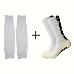 Men's Breathable Fitness Football Leg Cover Anti Slip Socks Shin Guards