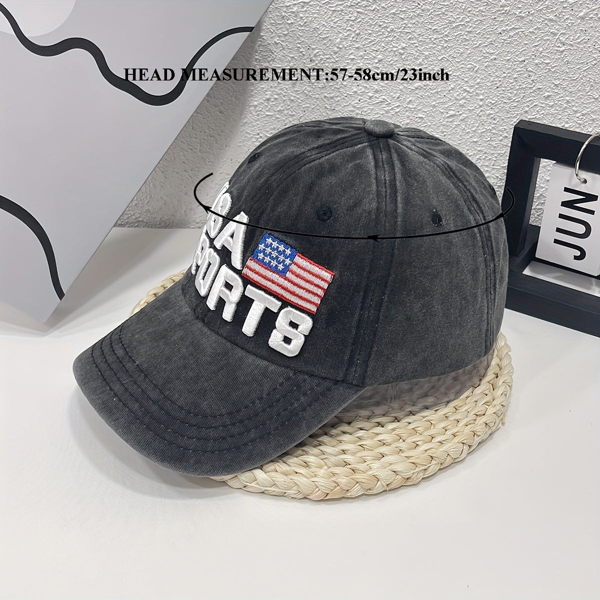 SPORT 3D Embroidery Washed Denim Baseball Cap