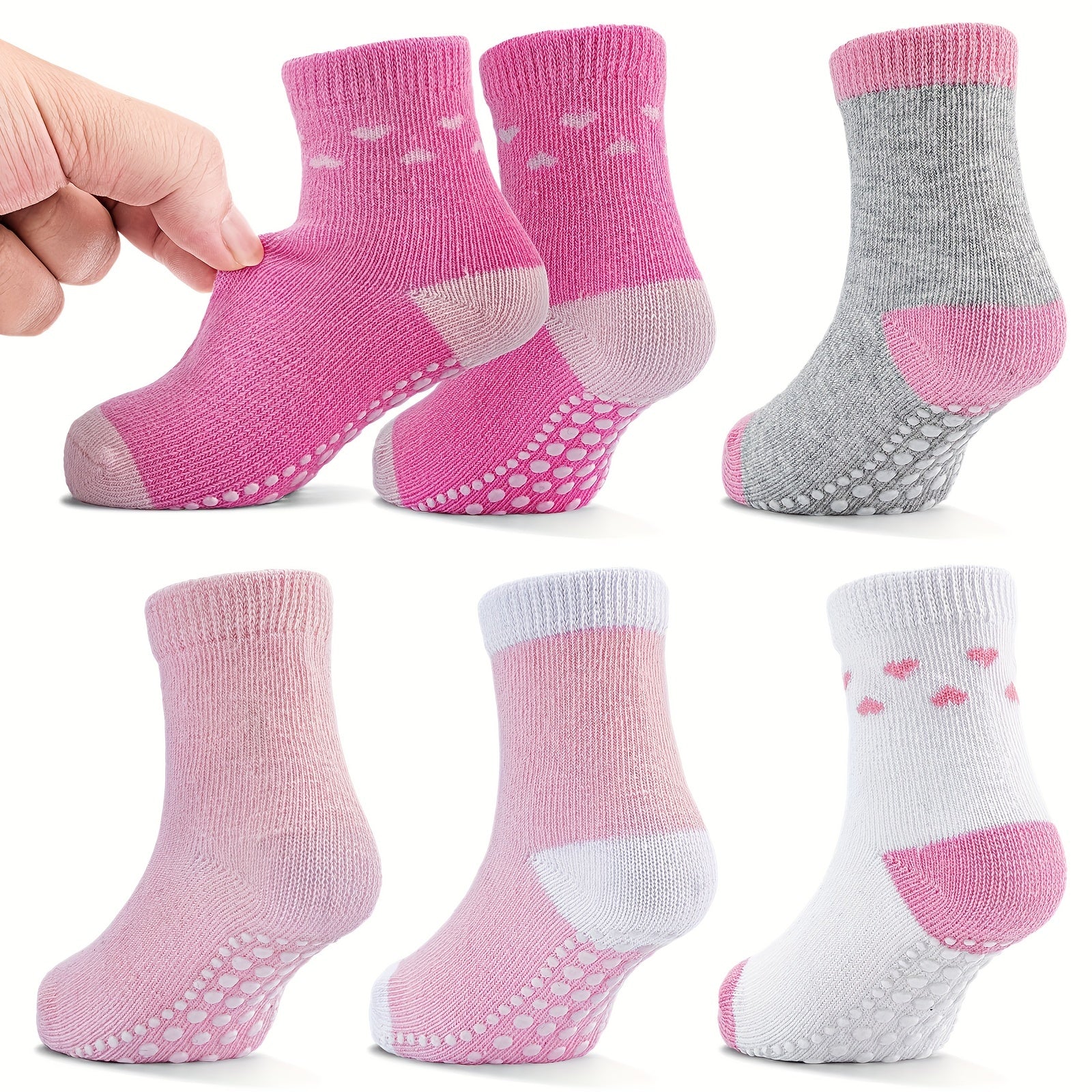 10pairs Baby Girls Kids Non slip Socks Block Socks Toddler Indoor Socks