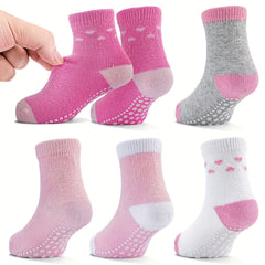 10pairs Baby Girls Kids Non slip Socks Block Socks Toddler Indoor Socks