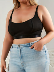 Plus Size Solid Ribbed Cut Out Bralette