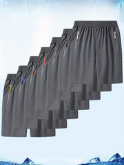 7pcs Colorful Zip Up Men's Sports Shorts for Summer Activities