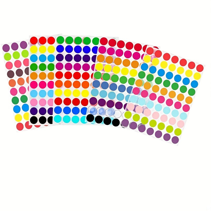 Colorful Dot Sticker Round Coded Label 1400pcs