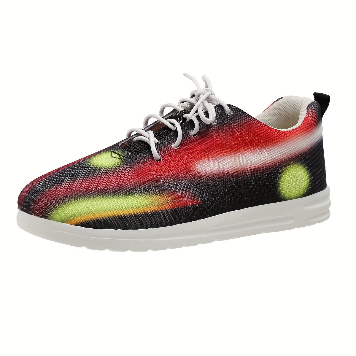 Women's Abstract Pattern Mesh Sneakers Lace Up Casual Slip On Trainers