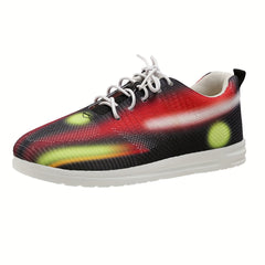 Women's Abstract Pattern Mesh Sneakers Lace Up Casual Slip On Trainers