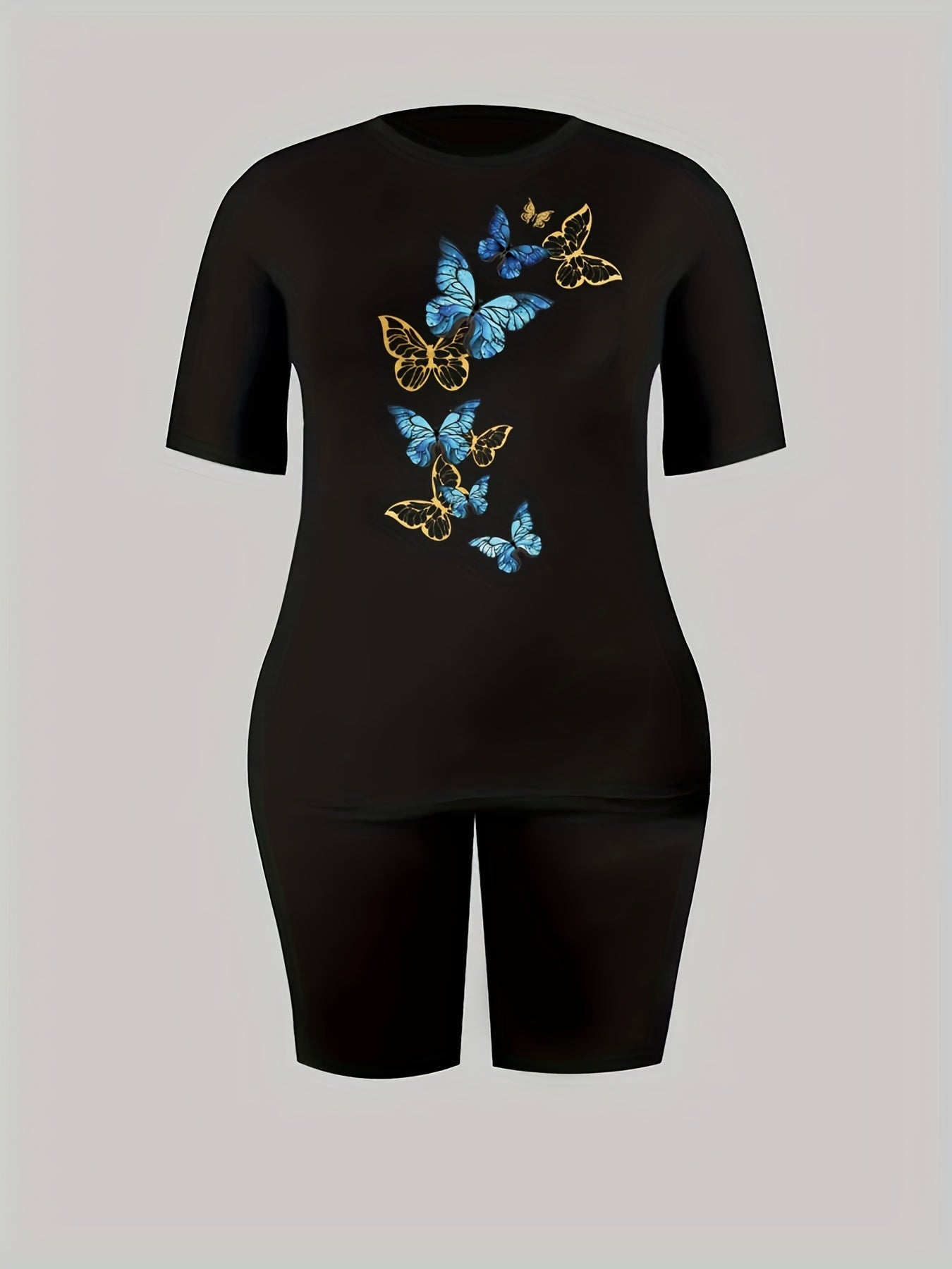 Butterfly Print Tee & Shorts Set