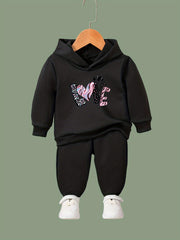 Love Letter Pattern 2pcs Kids Activewear Sets - Comfy Outfits for Sports