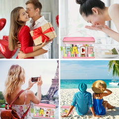 Chenille Letter Clear Makeup Bag Waterproof Glitter Cosmetic Handbag