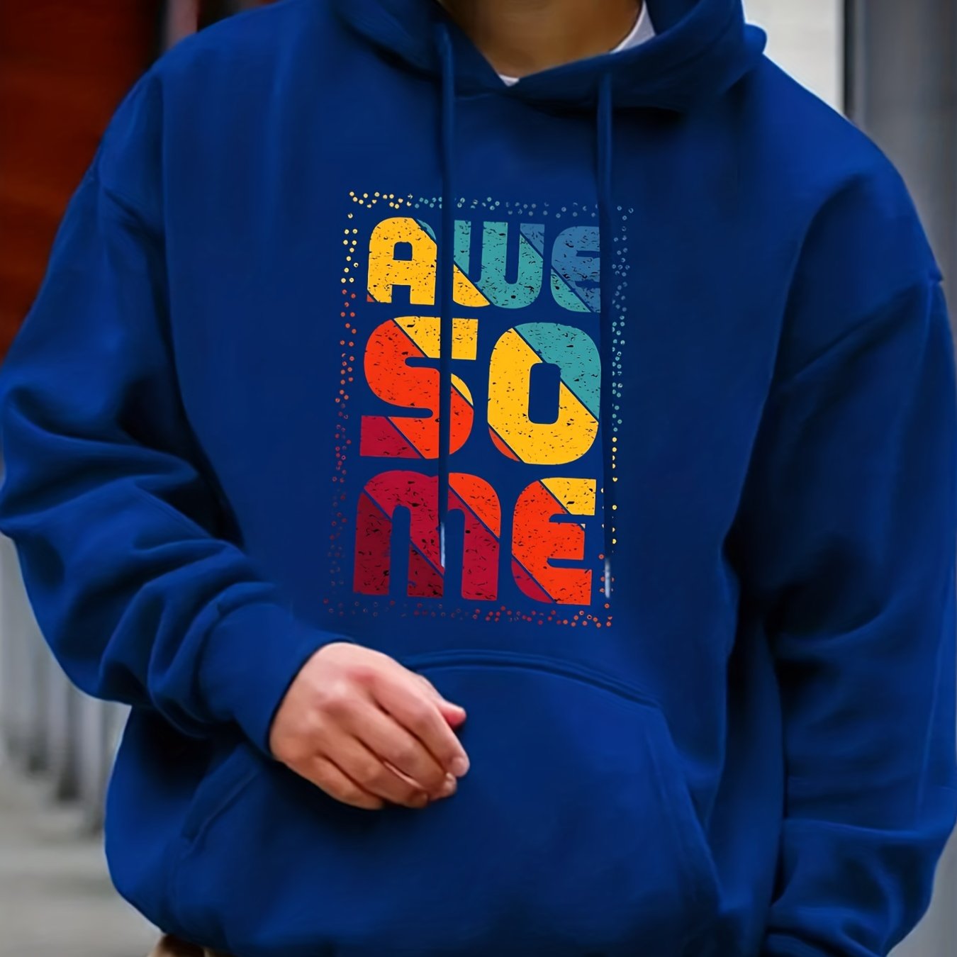 Men's Graphic Pullover Hoodie with Kangaroo Pocket