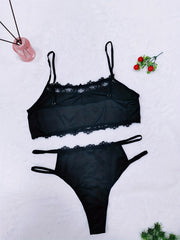 Lace Bralette & Strappy Brief Set