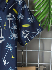 Boys Teen Coconut Tree Print Shirt & Shorts Set for Summer
