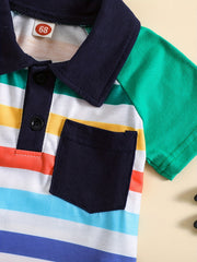 Baby Boys Striped Polo Shirt for Summer