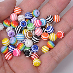 Rainbow Resin Spacer Beads Round for Jewelry Making DIY 6mm 8mm 10mm