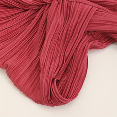 Red Pleated Turban Cap Lightweight Head Wrap Hijab Bonnet Chemo Hats