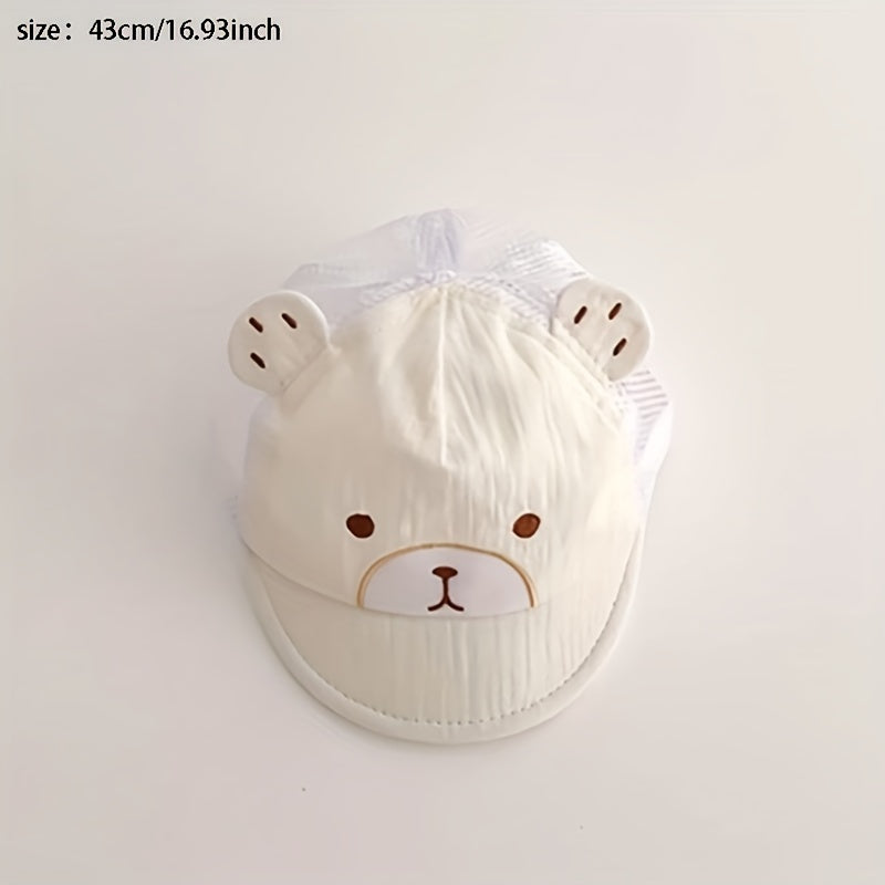 Baby Girls Cartoon Bear Cap Sun Protection Soft Comfortable Cap