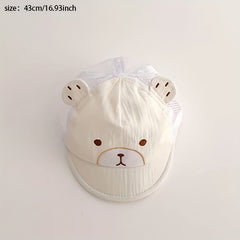 Baby Girls Cartoon Bear Cap Sun Protection Soft Comfortable Cap