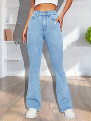 High Stretch Flared Jeans Wide Leg Denim Women's Pants
