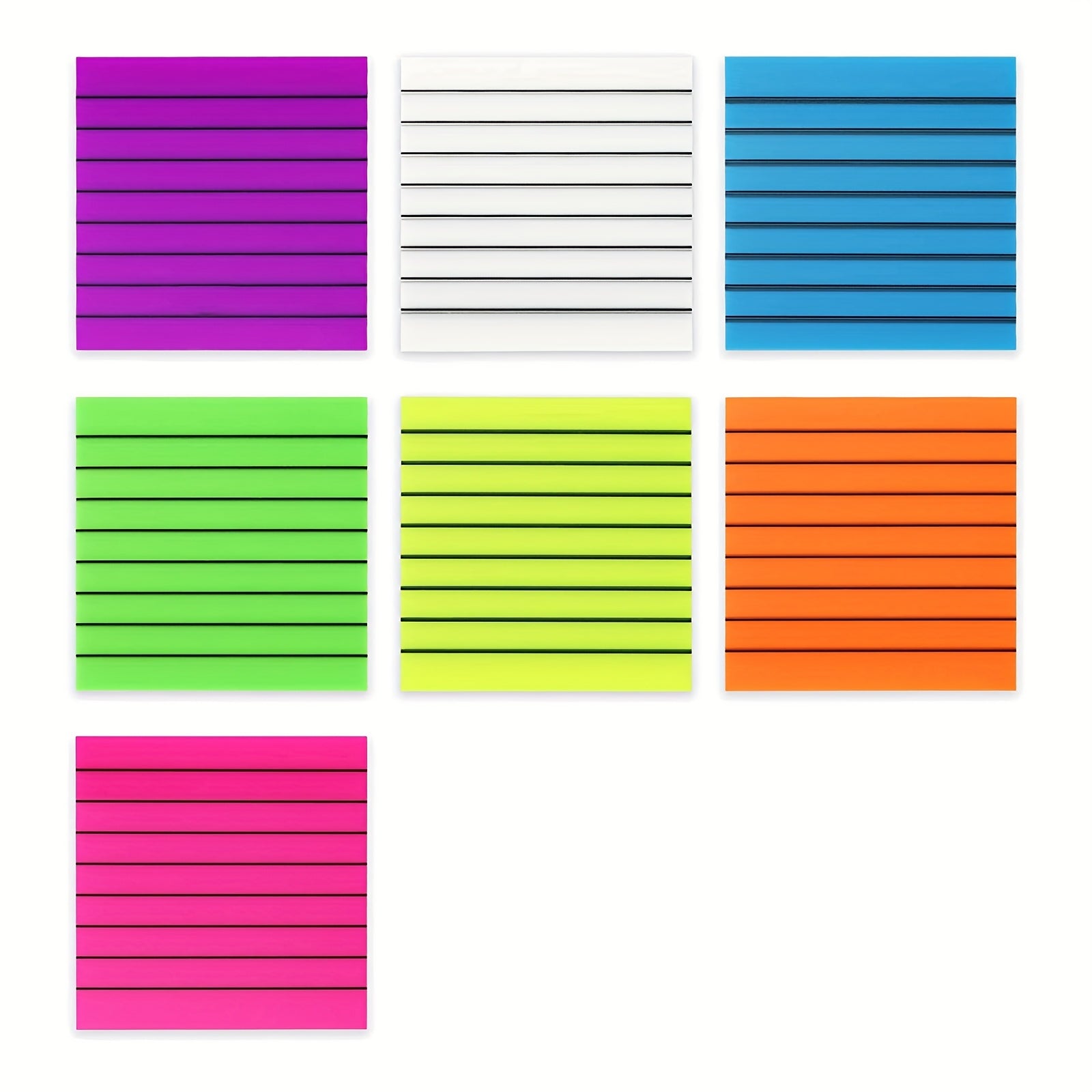 50 Sheets Fluorescent Transparent Sticky Notes Lined Waterproof Label Paper