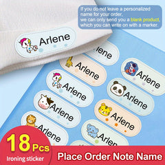 Custom Iron-On Washable Name Stickers - 36pcs