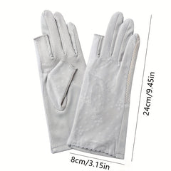 Lace Fingerless Gloves Elastic Thin Breathable Driving Riding Gloves