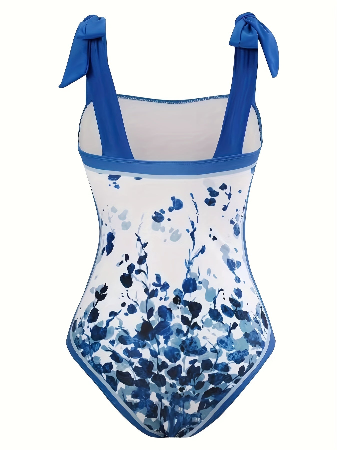 Floral Print Tie Shoulder One Piece Bathing Suit with Sarong Cover Up