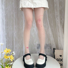 Pink Tattoo Pattern Stockings Tights for Women