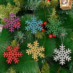 6pcs Christmas Snowflake Pendants Xmas Tree Decorations