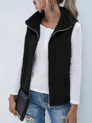 Women's Plus Size Zip Up Sherpa Fleece Vest Jacket