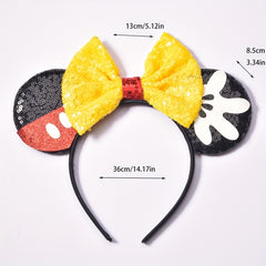 Sequin Bow Mouse Ear Headband Hair Accessories for Parties Girls Gift