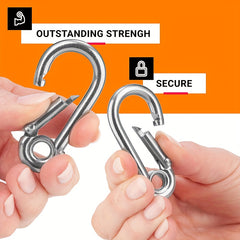 4pcs Heavy Duty 304 Stainless Steel Carabiner Clips 6.05cm 60kg Load Capacity
