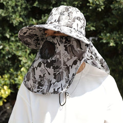 Men's Outdoor Sunshade Hat with Face Mask Fisherman Hat