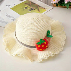 Kids' Summer Straw Hat with Shoulder Bag