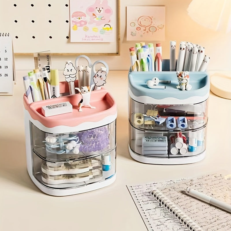 Transparent Pen Holder for Students & Office Workers