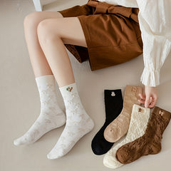 Cartoon Pattern Socks Cozy Women's Stockings