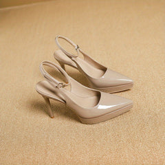 Solid Stiletto Heels Ankle Strap Slingback Pumps