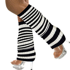 Knit Leg Warmers Harajuku Punk Style Knee High Striped Leg Warmer Socks