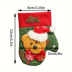 Small Non-woven Christmas Glove Ornament Candy Bag