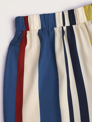 Women's Plus Size Striped Long Sleeve Shirt & Wide Leg Pants Outfit Set