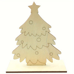1Pc Wooden Embryo DIY Wooden Christmas Elder Snowman Elk Christmas Tree