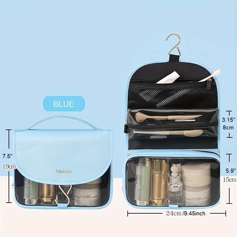 Travel Hanging Toiletry Bag Makeup Cosmetic PU Leather Waterproof Organizer Pink