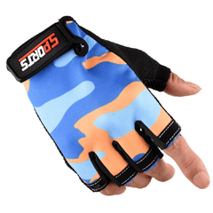Breathable Half Finger Camo Cycling Gloves w/ Silicone Grip for Men Women