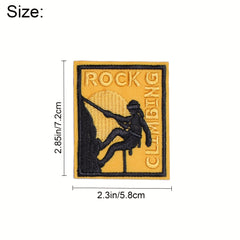 J CARP 5pcs Iron Patches For Men Rock Climbing Embroidered Appliques Denim Patch